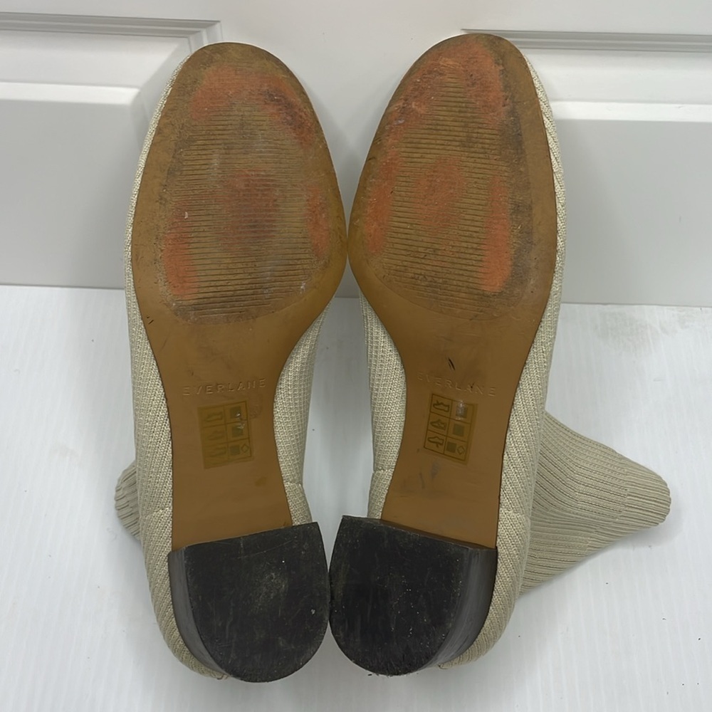 Everlane The Glove Boots Size 7.5 Bone Cream Stacked Heel - Picture 12 of 14